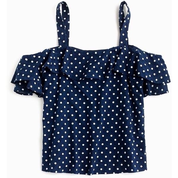 J. CREW | Polka Dot Shoulder Top - Picture 4 of 7
